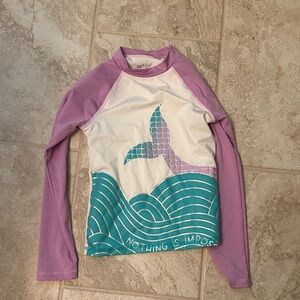 Cat & Jack Kids Swim Rash Guard - Lavender and Teal (Size Medium 7/8)
